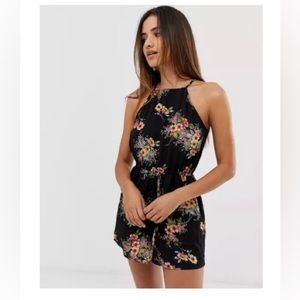 AX Paris black floral romper size 8 reg